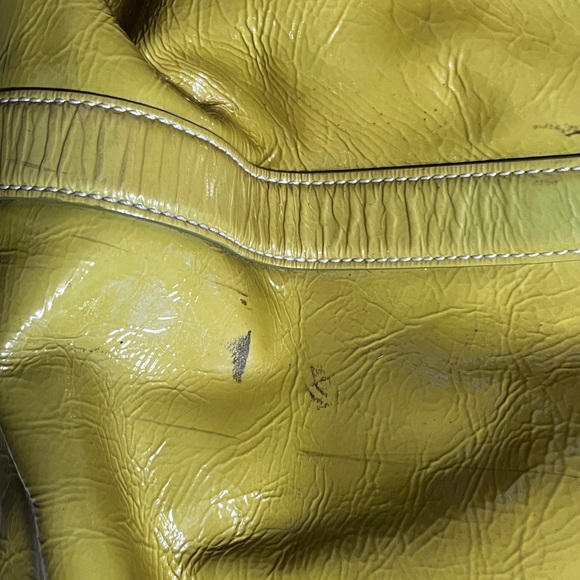 Chic Yellow green Leather coach gallery Tote Bag - Picture 5 of 6